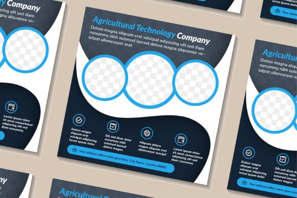 Agricultural Technology Square Banner Graphics