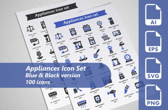 Appliances Icon Set for Digital Sellers