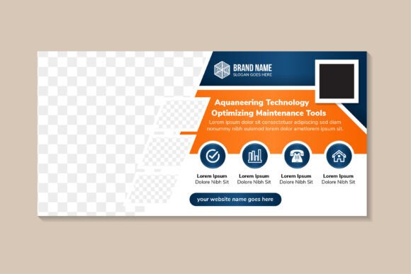 Aquaneering Technology Horizontal Banner: Graphics for Social Media Templates