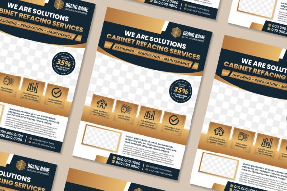 Cabinet Refacing Vertical Banner: Graphics & Print Templates