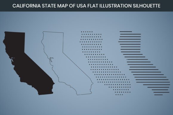 California State Hand Drawn Outline Map Graphics Freebies