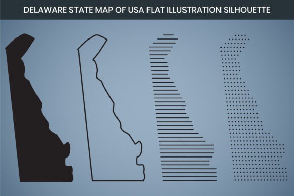 Delaware State Hand Drawn Outline Map US: Graphics and Freebies for Real Publishing