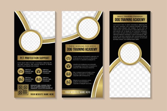 Dog Training Vertical Banner: Graphics and Print Templates