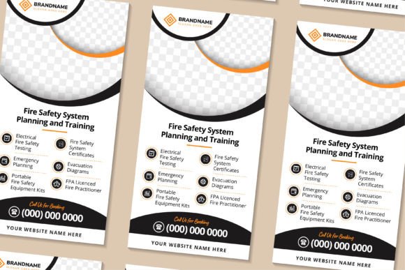 Fire Safety Vertical Banner: Graphics for Print Templates