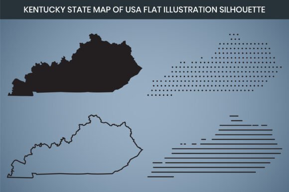 Kentucky State Hand Drawn Outline Map US