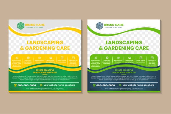 Landscaping Square Banner: Graphics for Social Media Templates