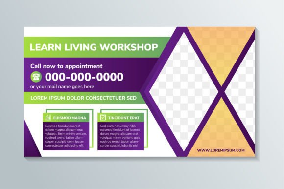 Learn Living Horizontal Banner: Graphics for Print Templates