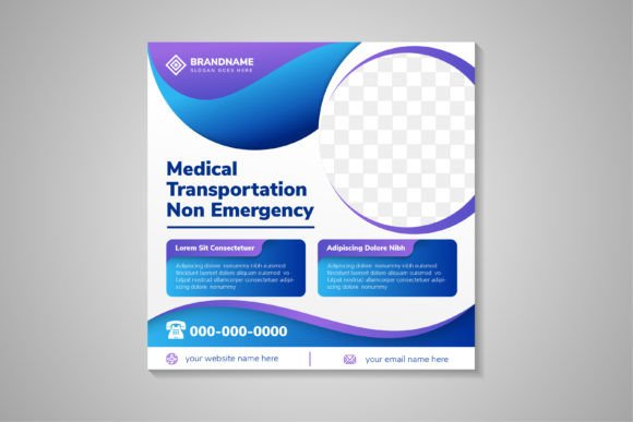 Medical Transportation Square Banner Graphics