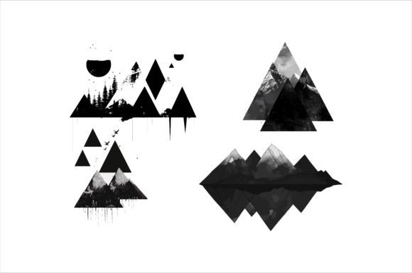 Mountant Silhouette Vector Design: Graphics for Crafts and Content