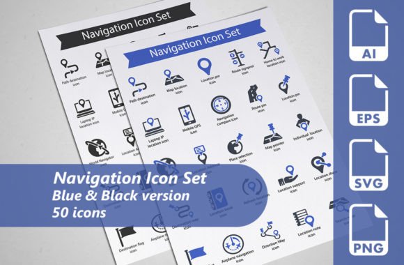 Navigation Icon Set for Graphics and Icons