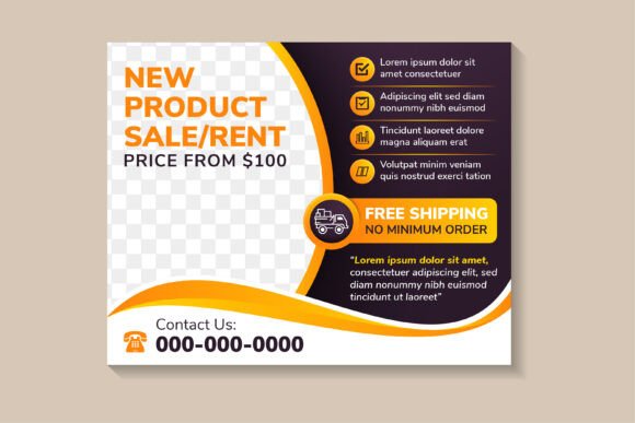 New Product Horizontal Banner: Graphics for Social Media Templates