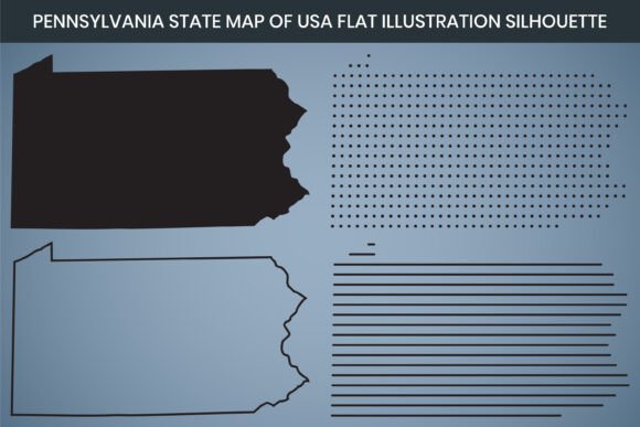 Pennsylvania State Hand Drawn Map USA Graphics