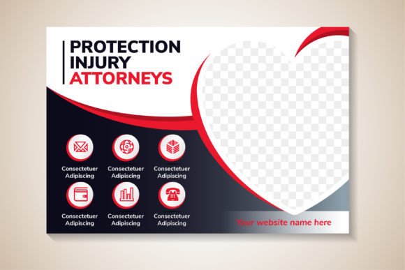 Protection Injury Horizontal Banner: Graphics for Print Templates