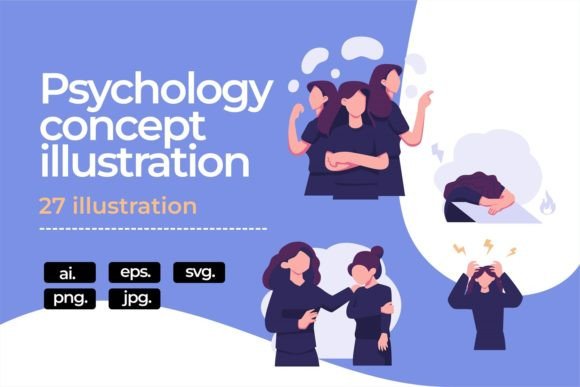 Psychology Concept Flat Illustration Graphics
