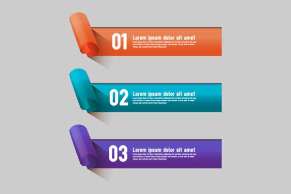 Roll Paper Color Labels Banner Infograph