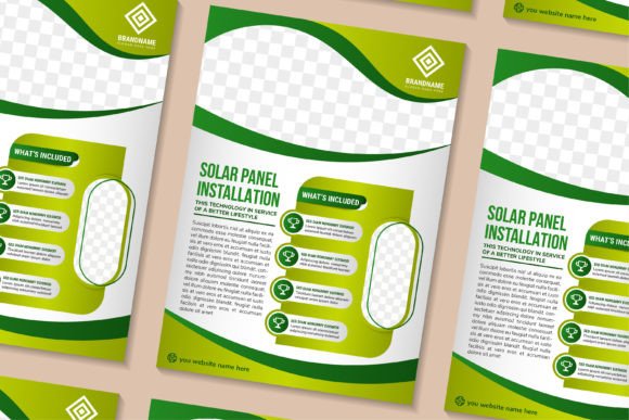 Solar Panel Vertical Flyer: Graphics and Print Templates