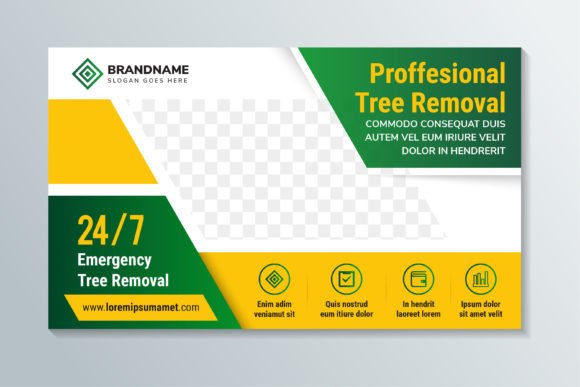 Tree Removal Horizontal Banner Graphics